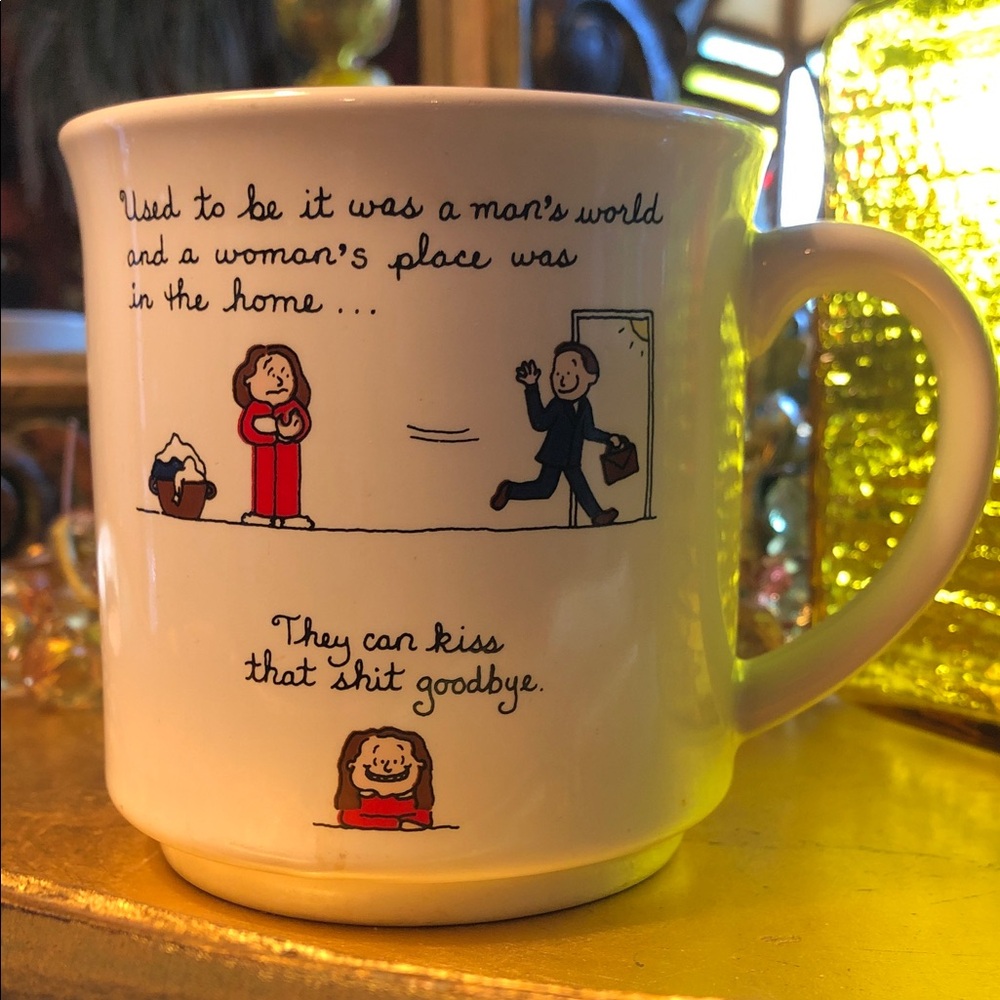 🤌VINTAGE Cartoon Humorous White Ceramic Mug ☕️